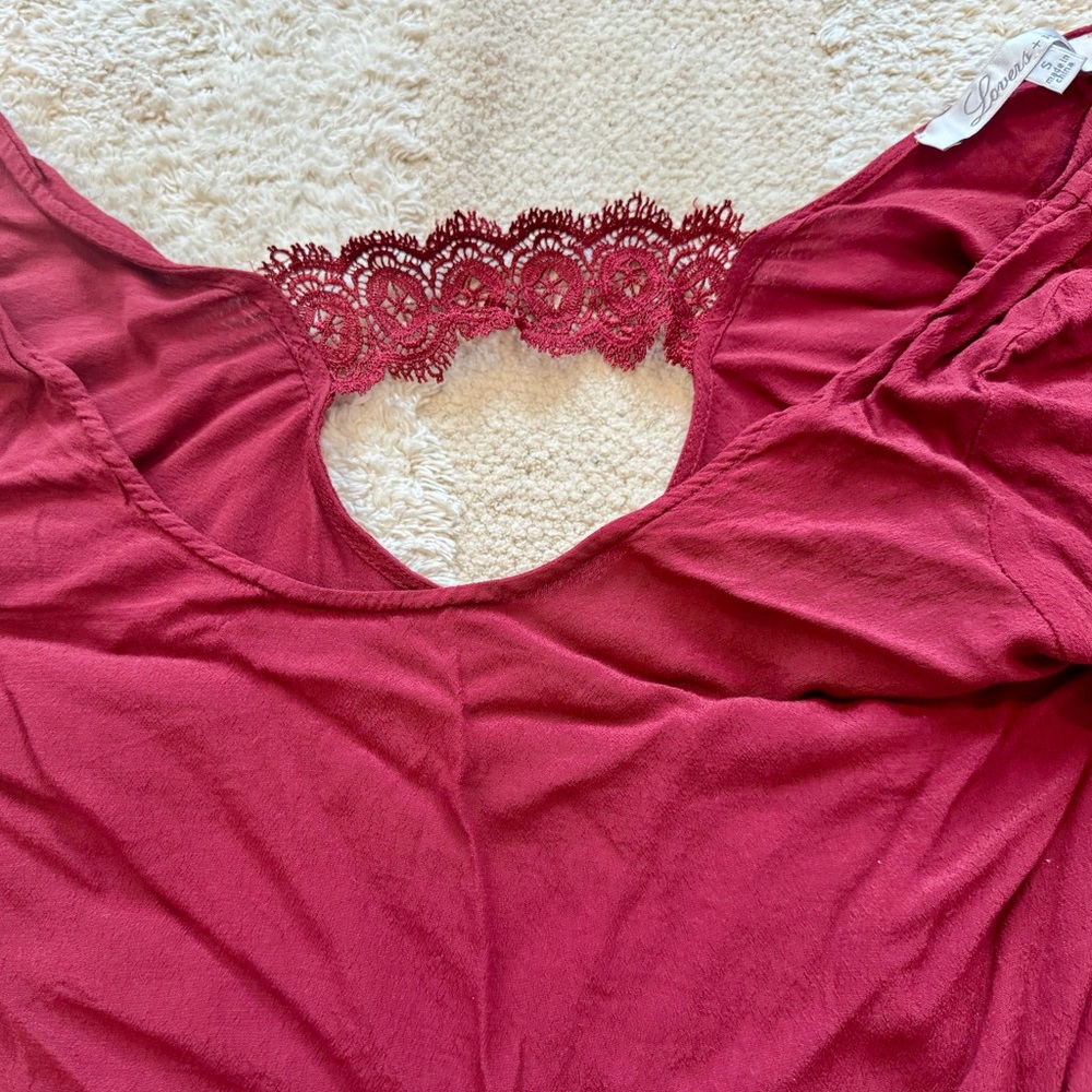 Lovers + Friends Cranberry Red Top, Size S